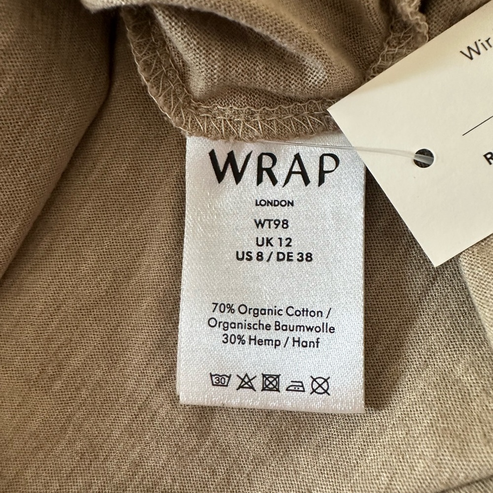 Wrap London Cotton/Hemp blend Henley Tank
Light olive green khaki - Picture 4 of 5